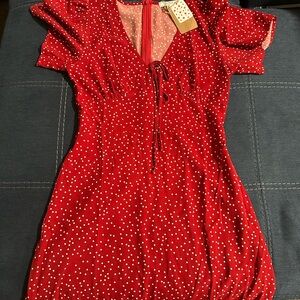 Red RIHOAS Polka Dot Dress
